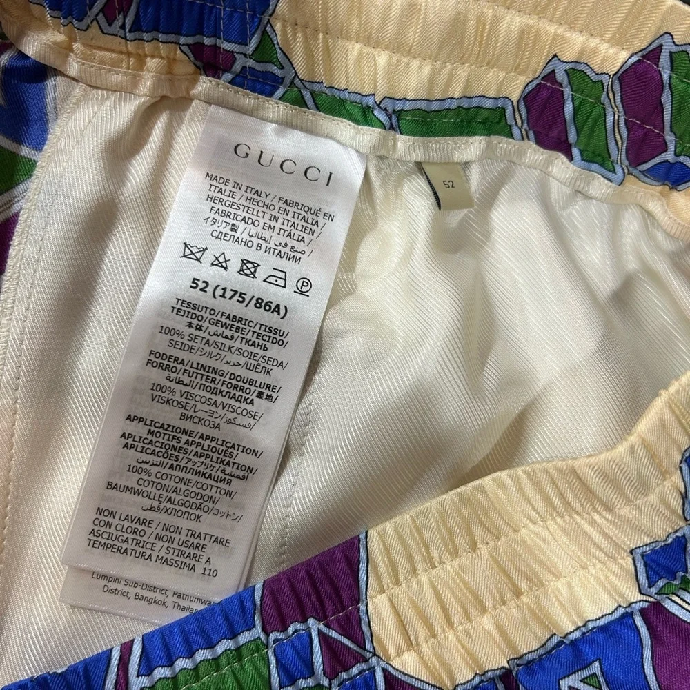 Men's Gucci, 3-D monogram silk twin shorts size 52/extra large made in Italy